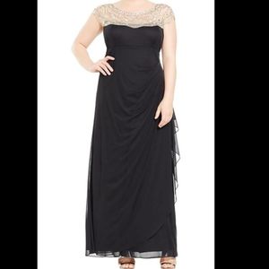 Xscape embellished cascading Ruffle Long Gown